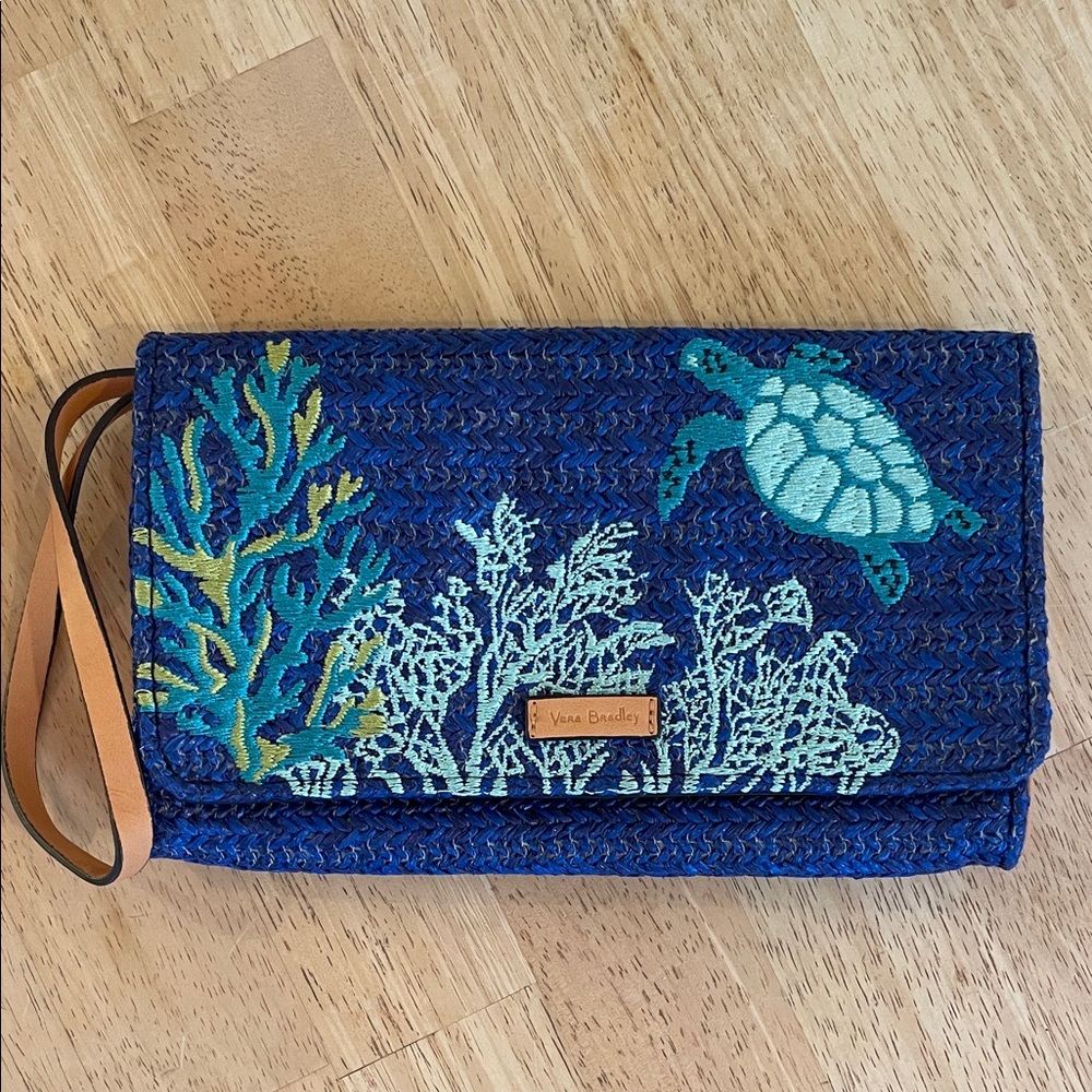 Vera Bradley Classic Navy Reef Wristlet